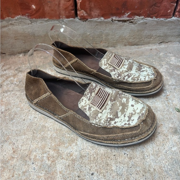 Ariat Mens 9.5 Cruiser Camo  Flag Patriotic Slip On Casual Loafers Shoes